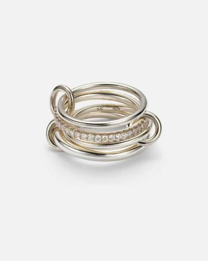 Spinelli Kilcollin Ring Nimbus aus Sterlingsilber mit Diamanten Silber