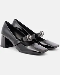 Versace Pumps Gianni Ribbon 55 aus Leder Schwarz