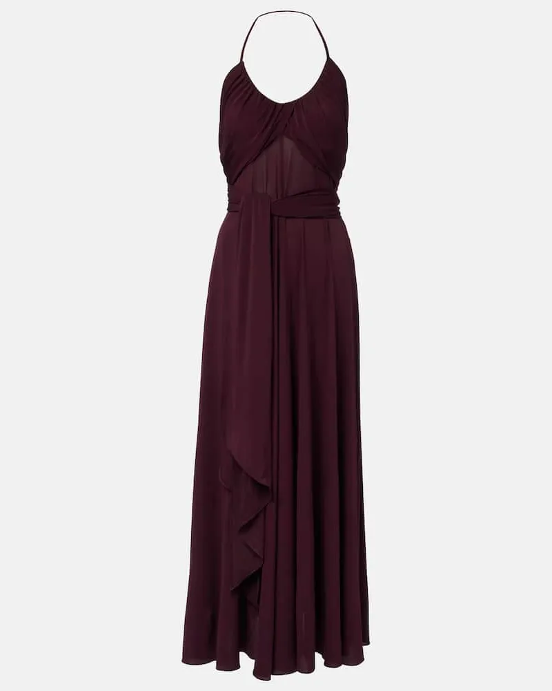Alaïa Alaïa Maxikleid aus Jersey Burgund