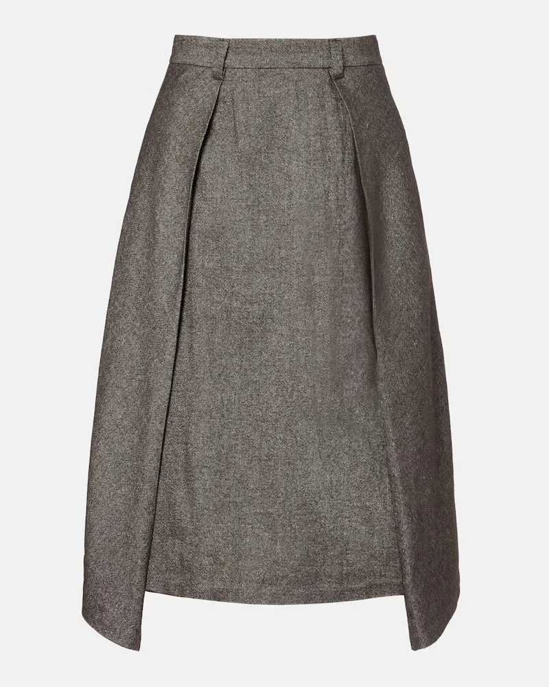 Brunello Cucinelli Midirock aus einem Wollgemisch Grau