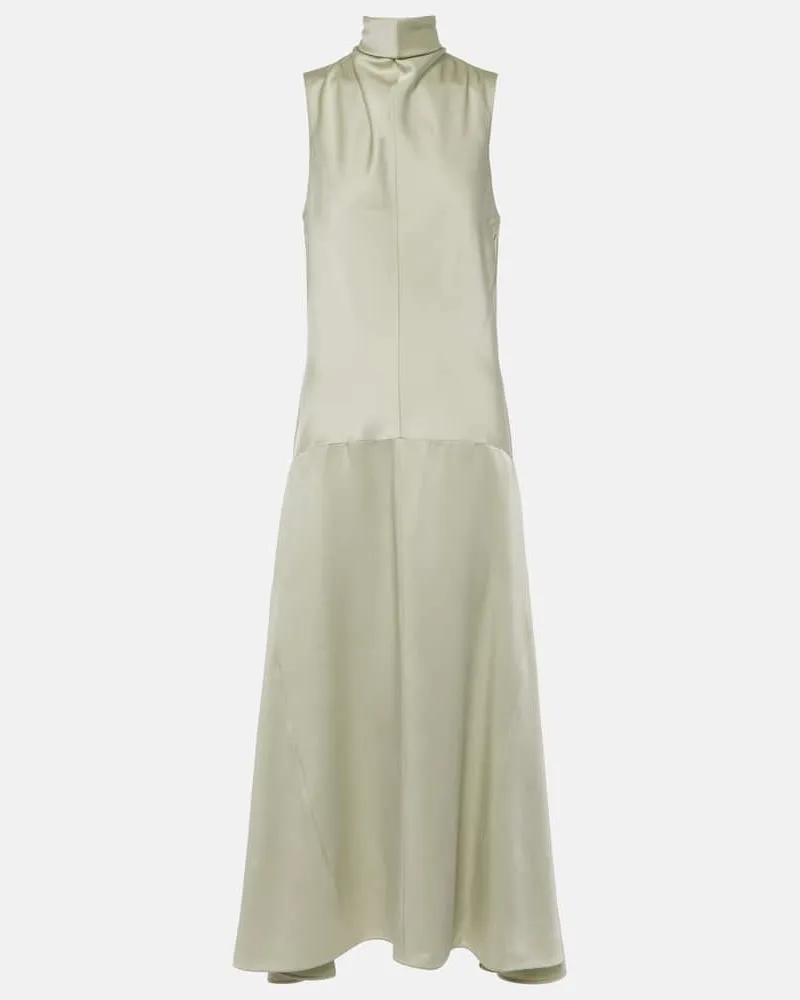 Jil Sander Maxikleid aus Satin Grün