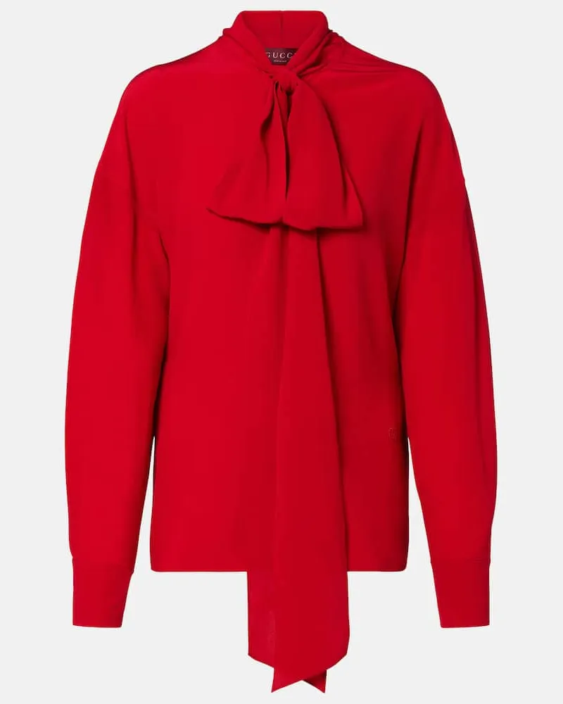 Gucci Schluppenbluse aus Seide Rot