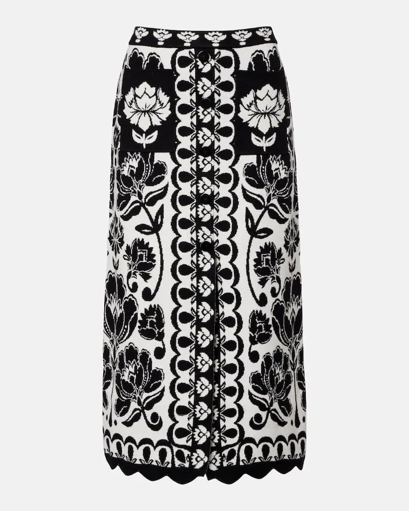 FARM Rio Midirock Floral Arabesque aus Jacquard Schwarz
