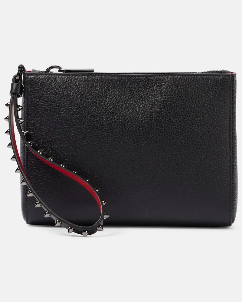 Christian Louboutin Verzierte Clutch Cabata Mini aus Leder Schwarz