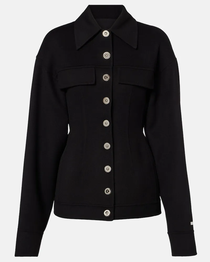 SPORTMAX Jacke aus Schurwolle Schwarz