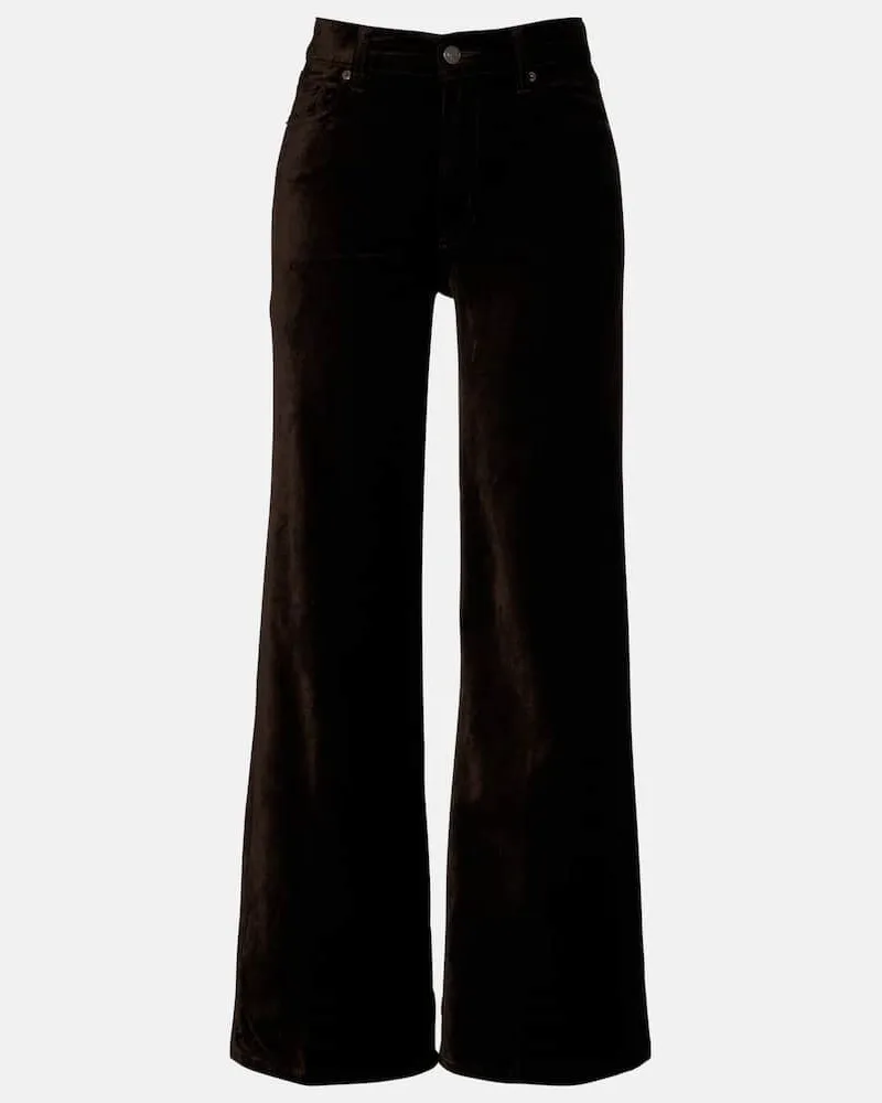 Frame Denim Weite Hose Le Slim Palazzo aus Samt Braun