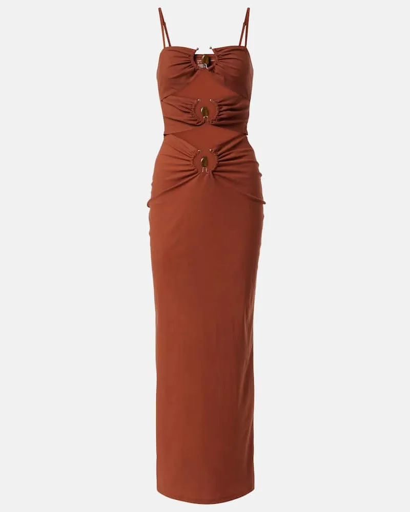 Christopher Esber Maxikleid Pierced Orbit aus Jersey Braun