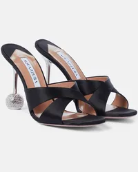 Aquazzura Sandalen Yes Darling 95 aus Satin Schwarz