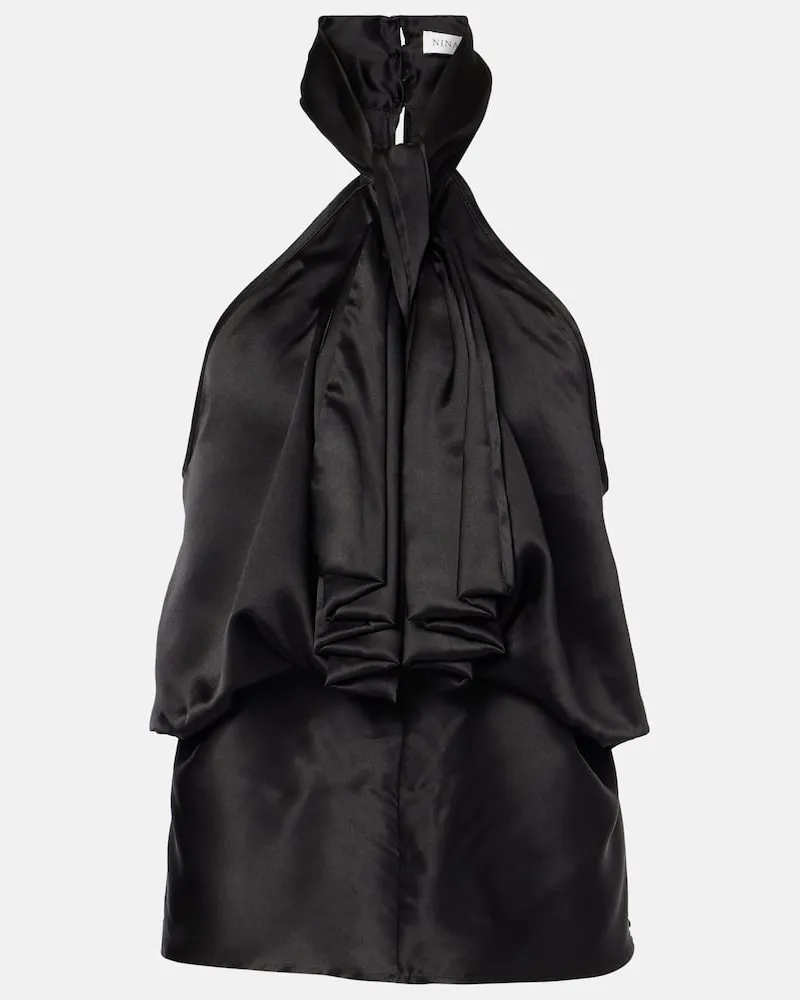 Nina Ricci Top aus Satin Schwarz
