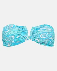 Melissa Odabash Bedrucktes Bikini-Oberteil Alba Blau