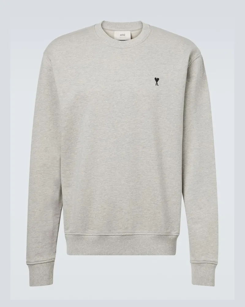 AMI Paris Sweatshirt Ami de Cœur aus Baumwolle Grau