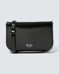 Prada Messenger Bag Mini aus Leder Schwarz