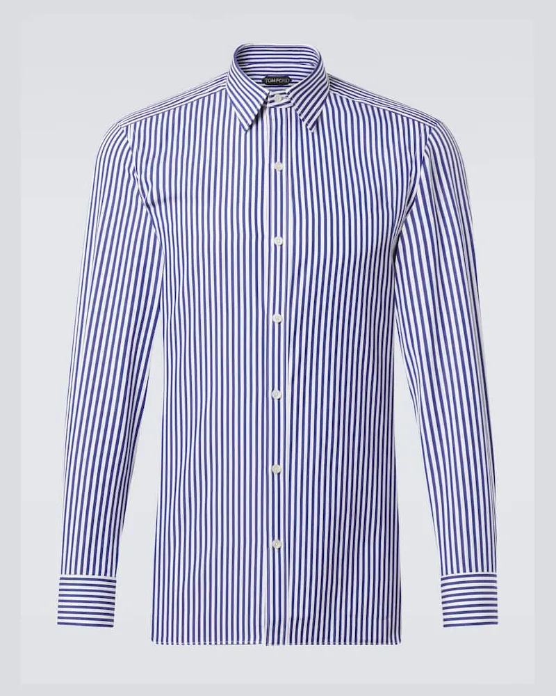 Tom Ford Hemd Bengal aus Baumwollpopeline Weiß