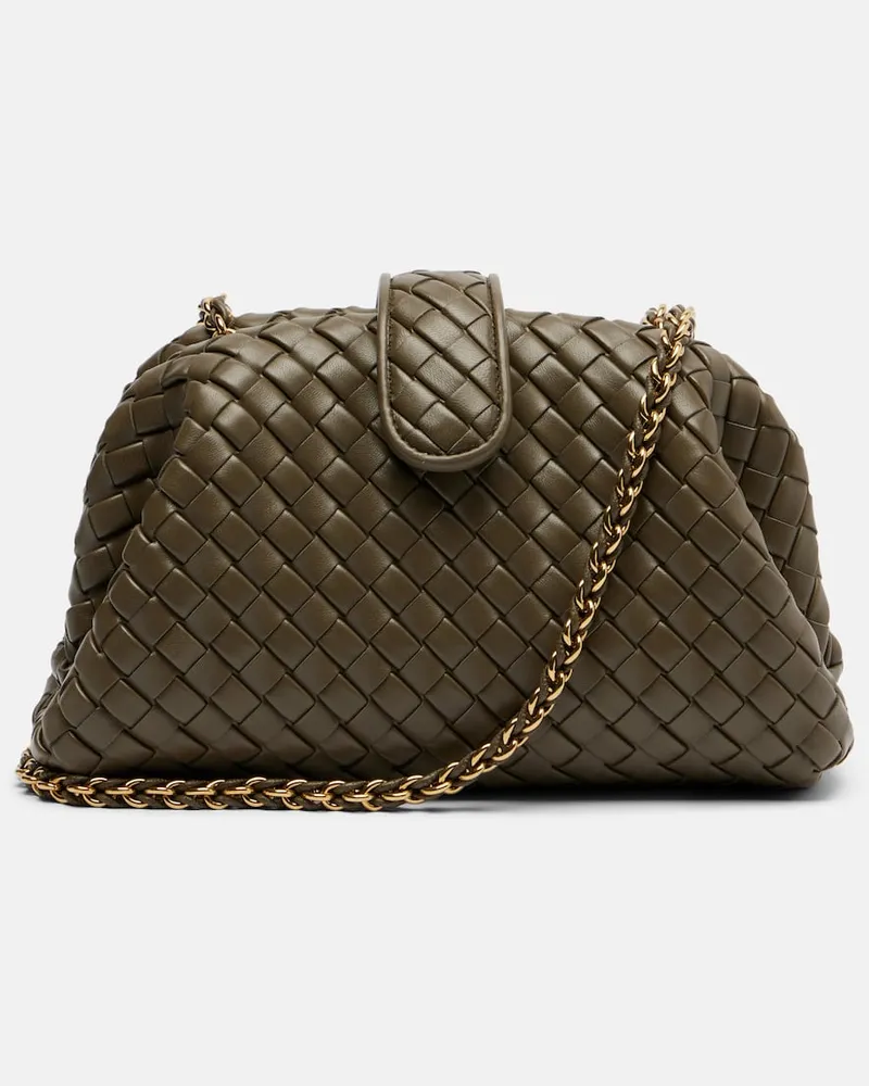 Bottega Veneta Clutch Lauren 1980 Small aus Leder Grün