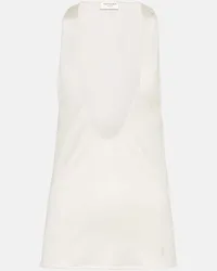 Saint Laurent Top aus Seide Weiss