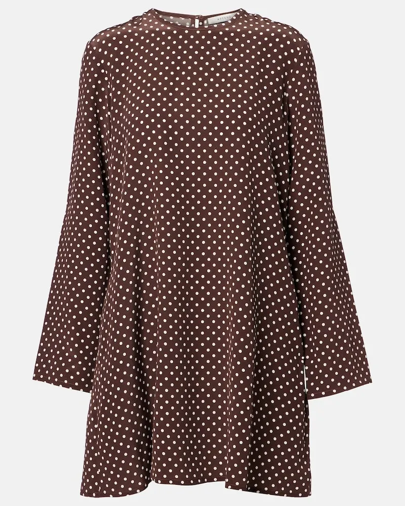 ASCENO Minikleid Larissa aus Seiden-Crêpe Braun