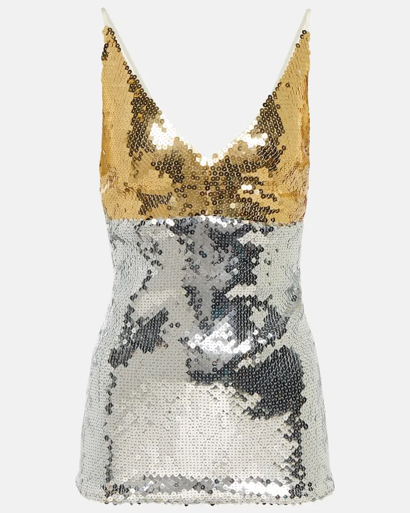 Victoria Beckham Top mit Pailletten Multicolor