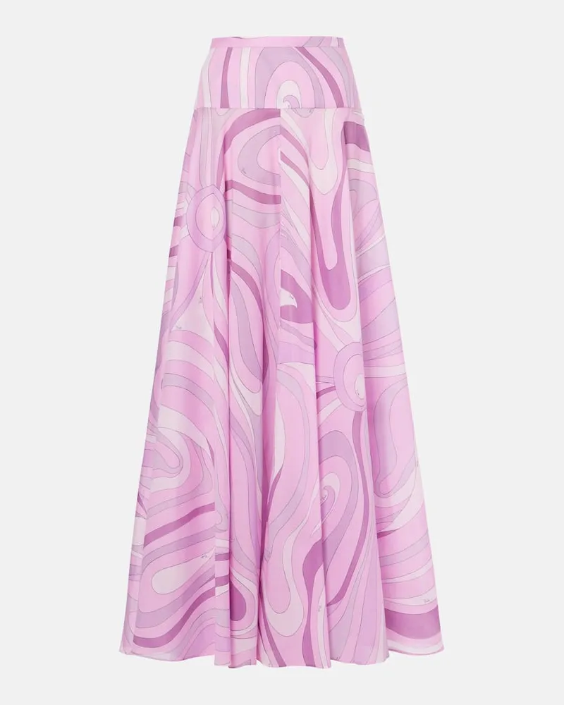 Emilio Pucci Maxirock Marmo aus Baumwollmusselin Pink