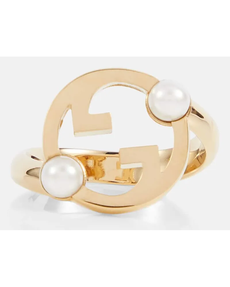 Gucci Ring  Blondie Interlocking G mit Zierperlen Gold