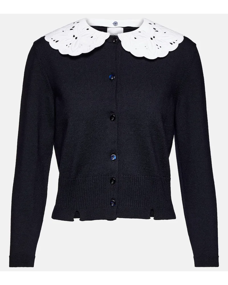 Patou Cardigan aus einem Wollgemisch Schwarz