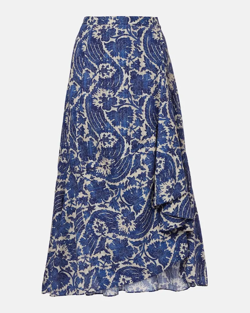 Ulla Johnson Maxirock Sabina aus einem Baumwollgemisch Blau