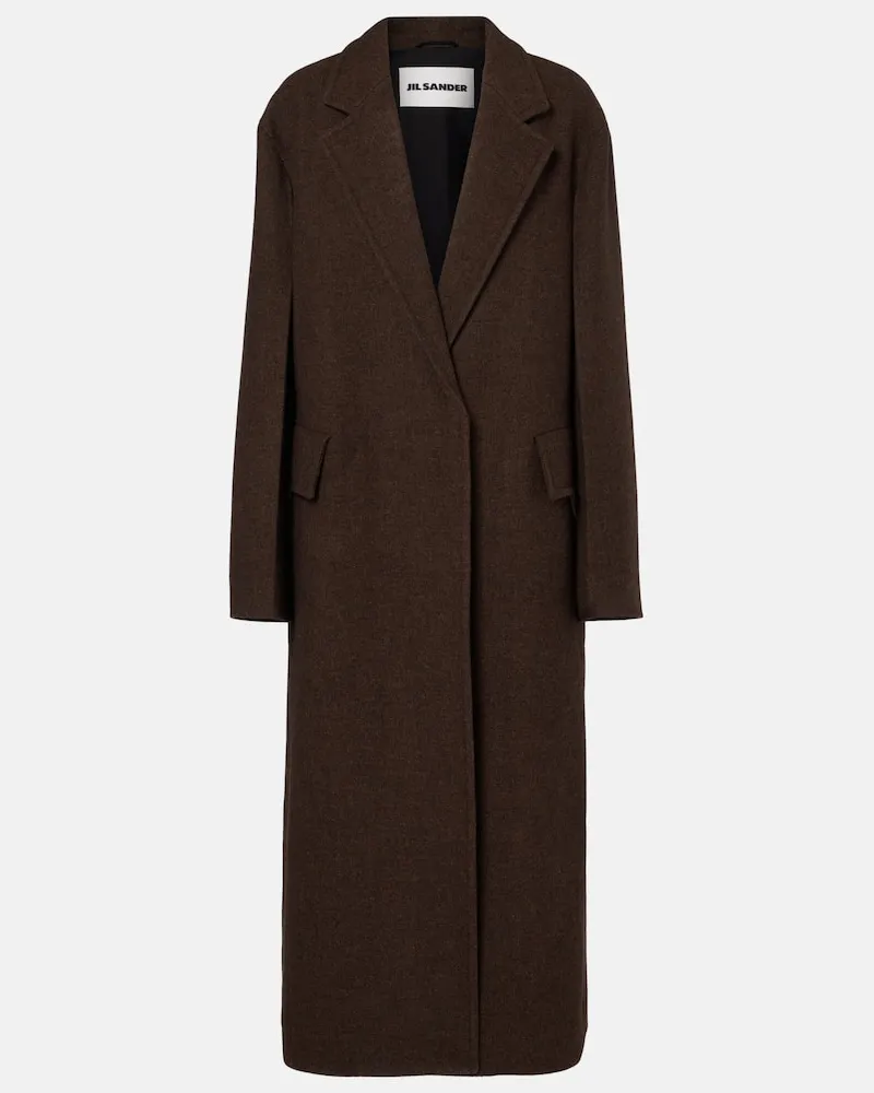 Jil Sander Oversize-Mantel aus Wolle Braun