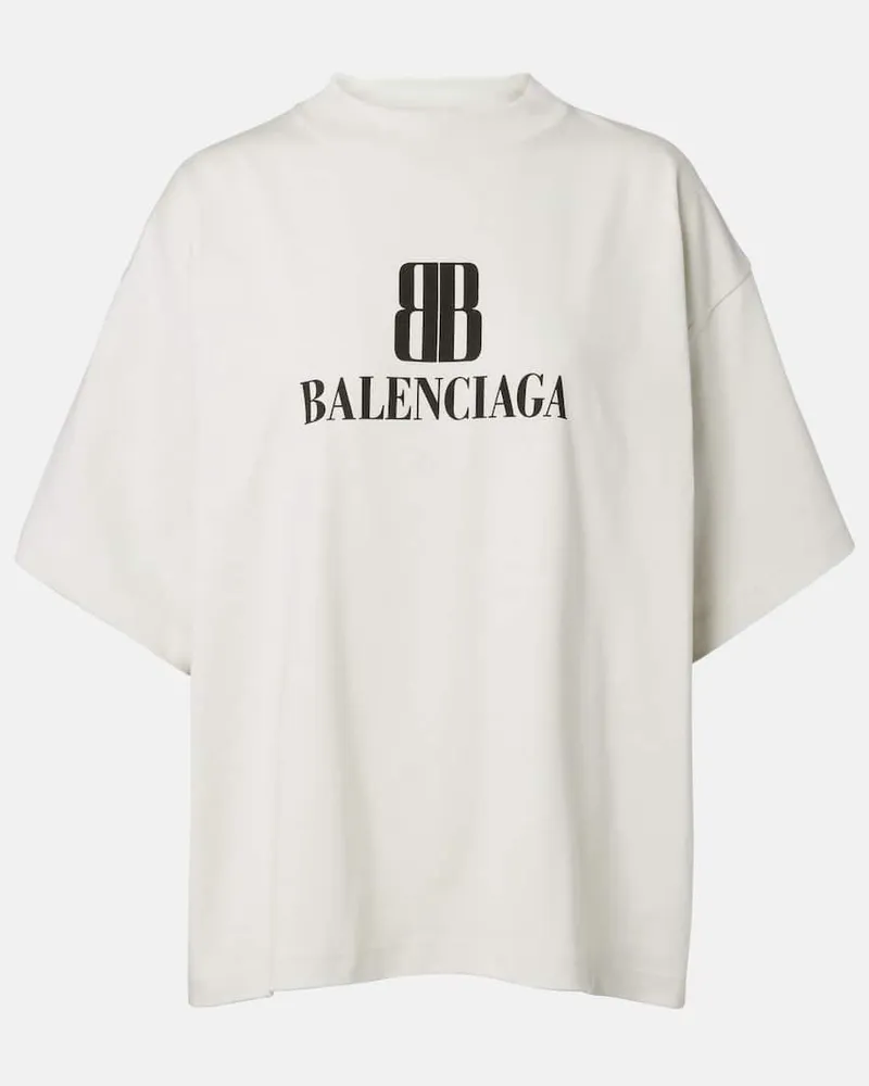 Balenciaga T-Shirt aus Baumwoll-Jersey Weiã
