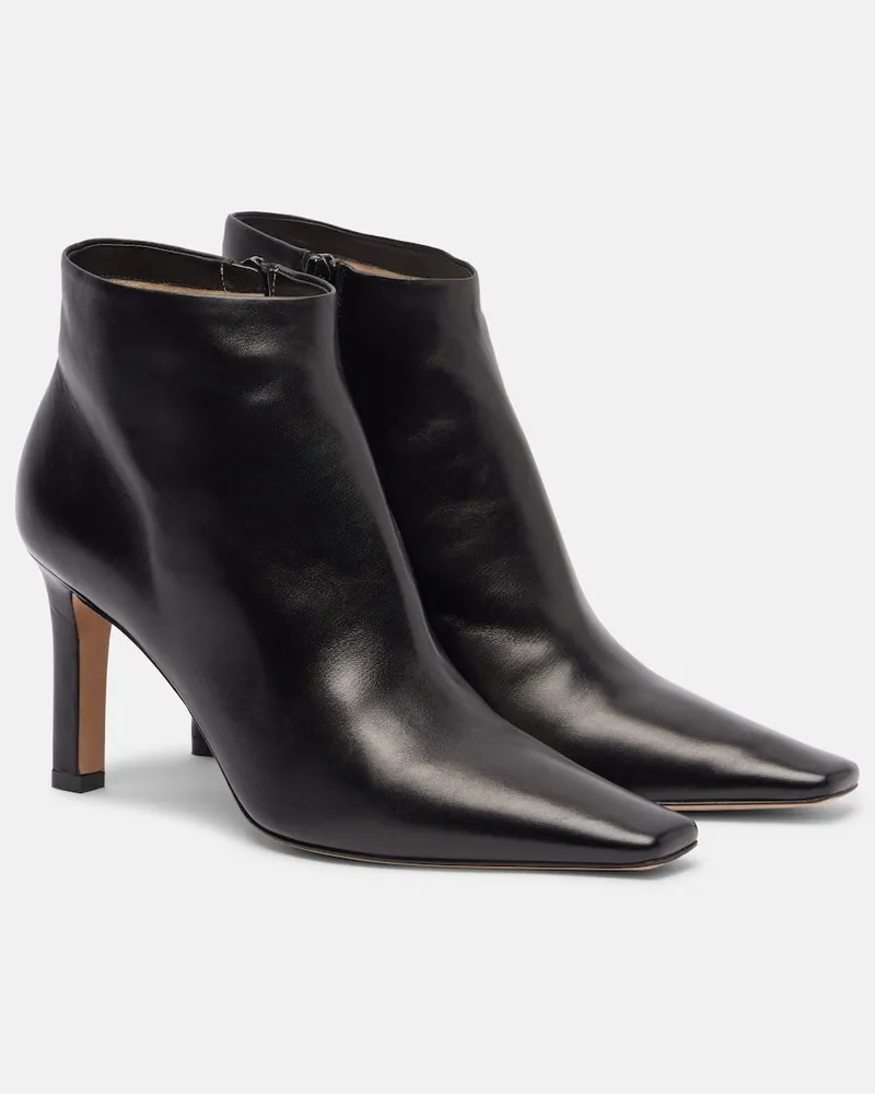 The Row Ankle Boots Carla 80 aus Leder Schwarz