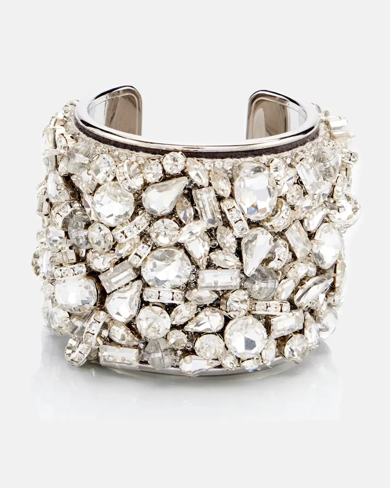 Dries van Noten Kristallverzierter Armreif Silber
