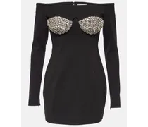 Off-Shoulder Minikleid mit Kristallen