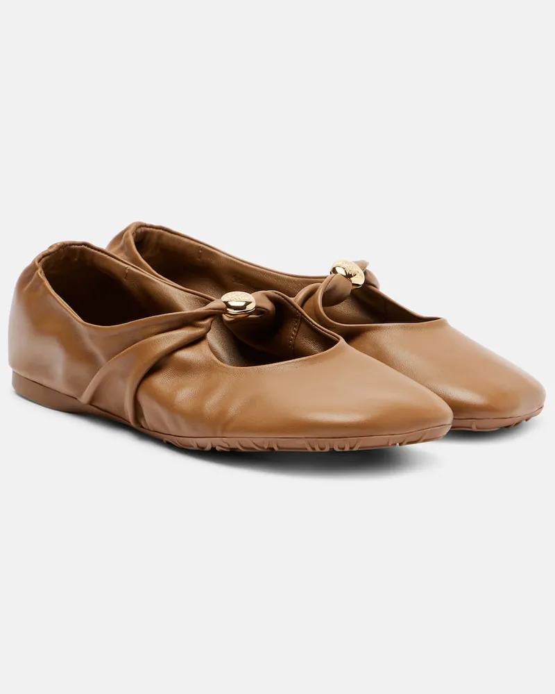 Loewe Ballerinas Pebble aus Leder Braun