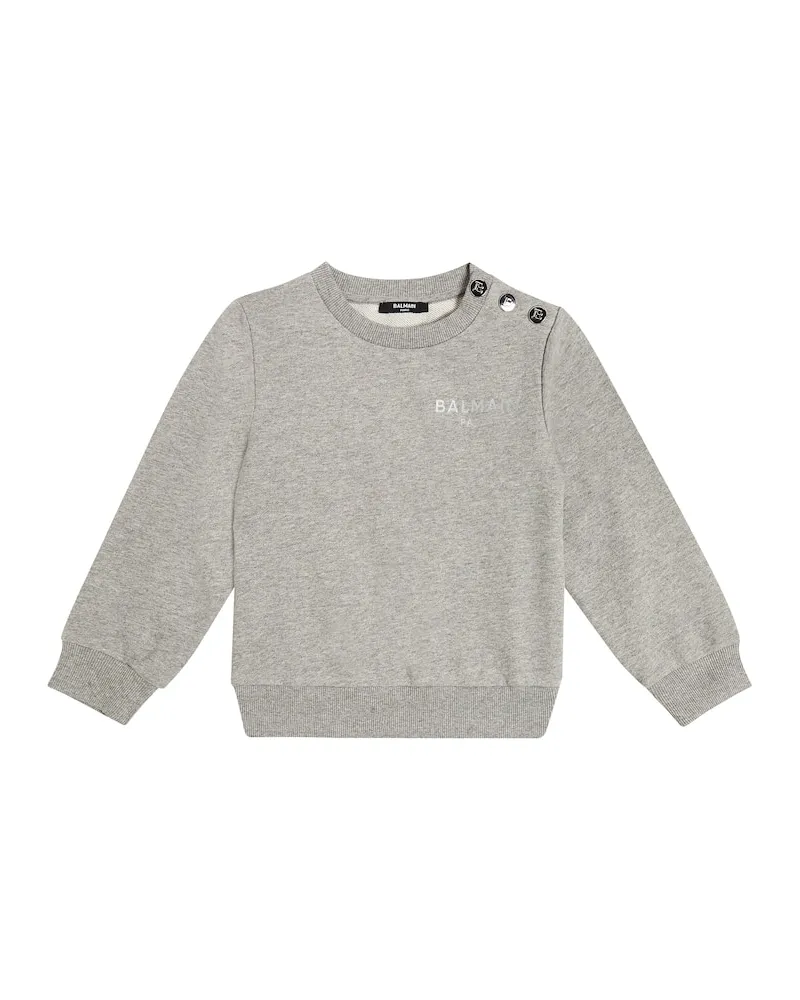 Balmain Sweatshirt aus Baumwolle Grau