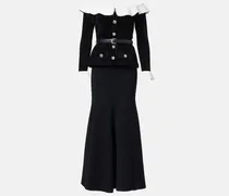 Off-Shoulder-Midikleid mit Chenille