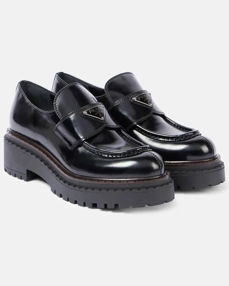 Prada Loafers aus Leder Schwarz