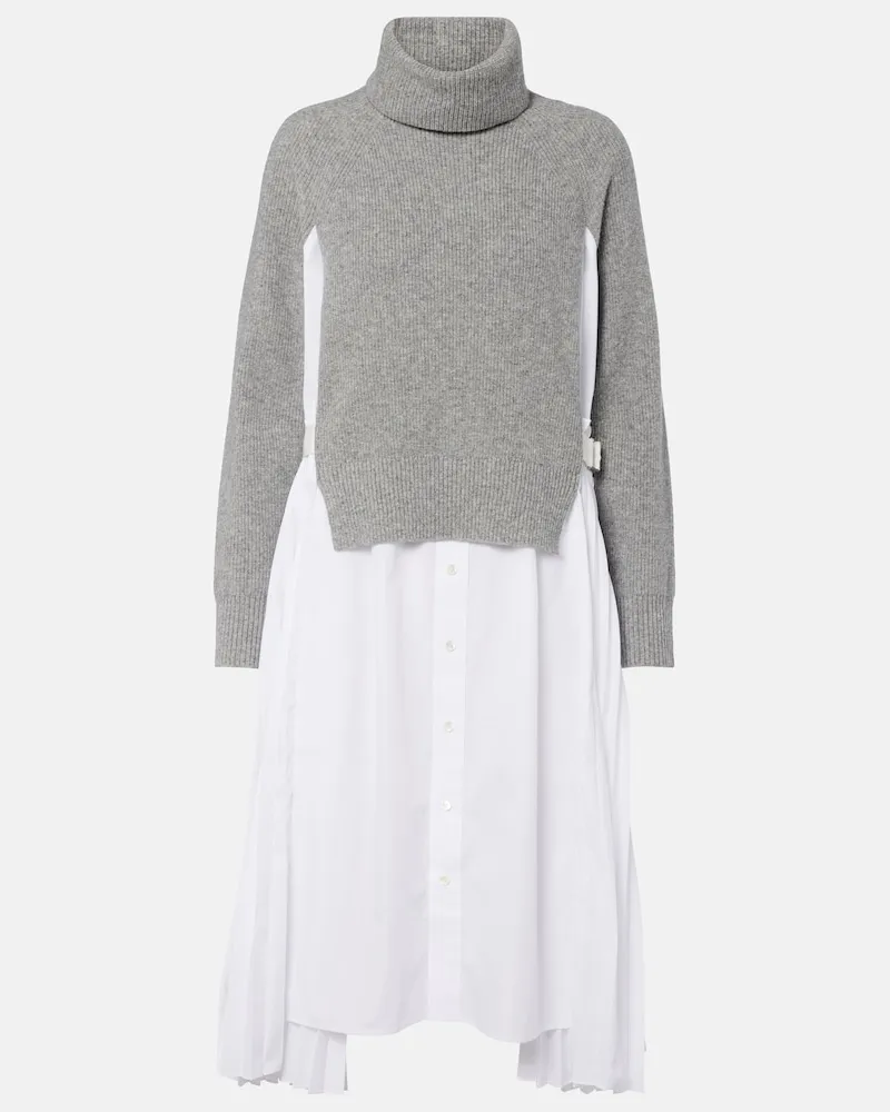 Sacai Midikleid Grau
