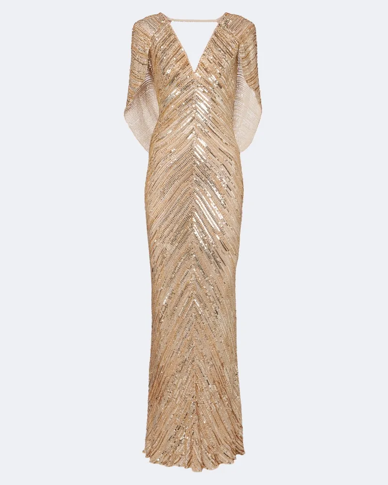 Jenny Packham Verzierte Robe Fiore Gold