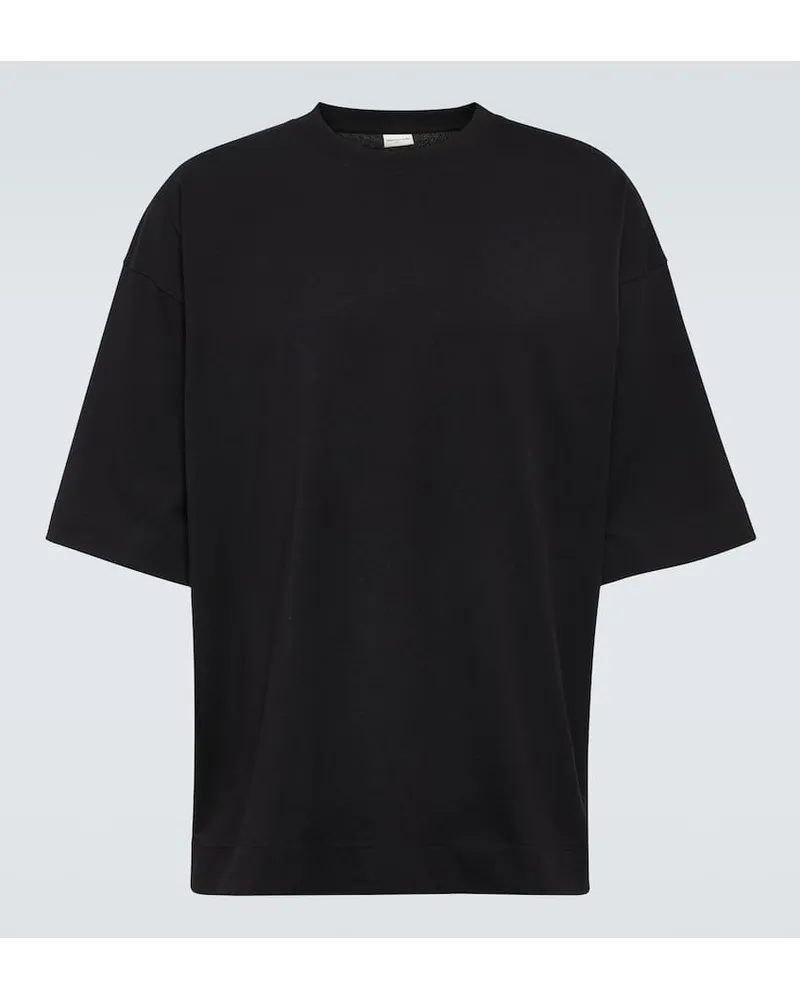 Dries van Noten T-Shirt aus Baumwoll-Jersey Schwarz