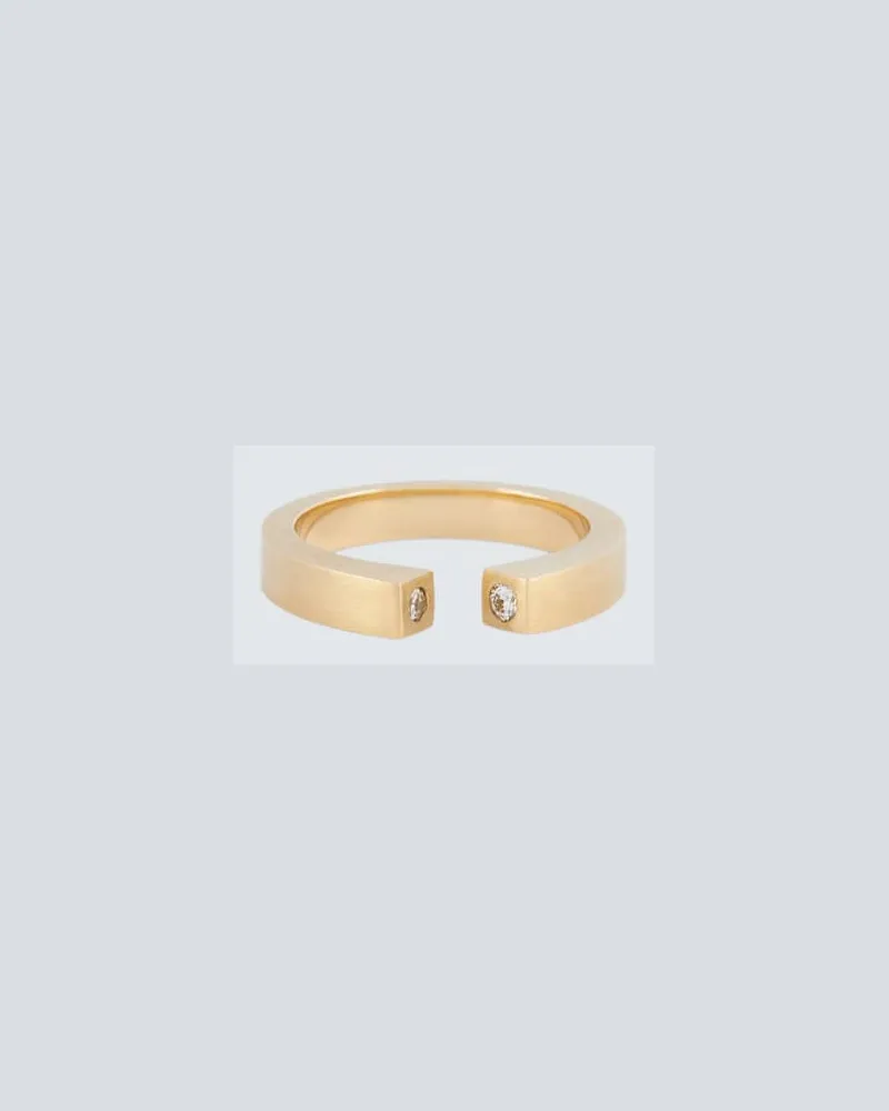 Tom Wood Ring Split aus 9kt Gelbgold mit Diamanten Gold