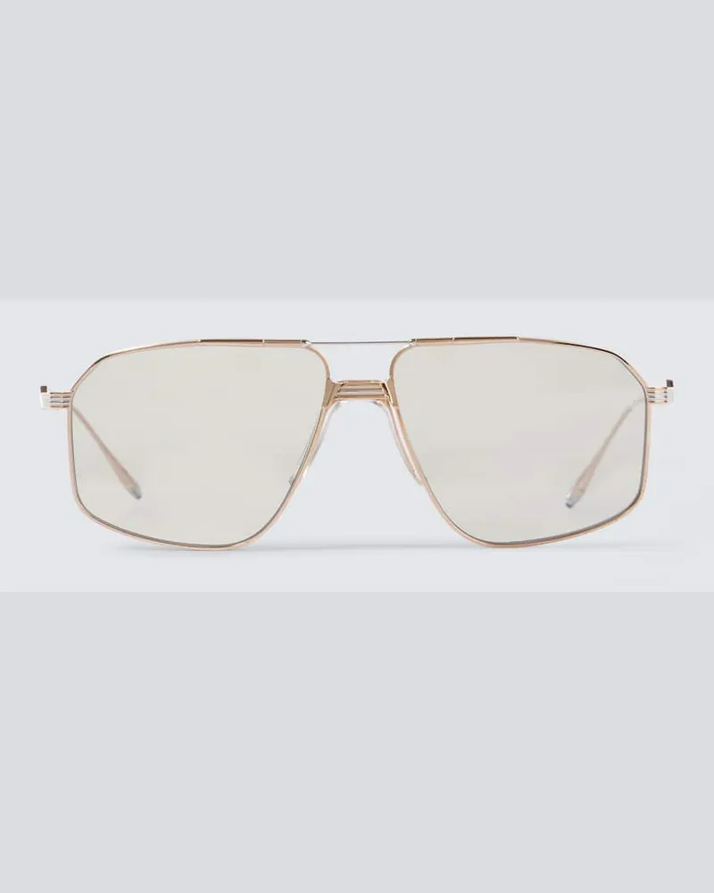 Jacques Marie Mage Eckige Sonnenbrille Gold