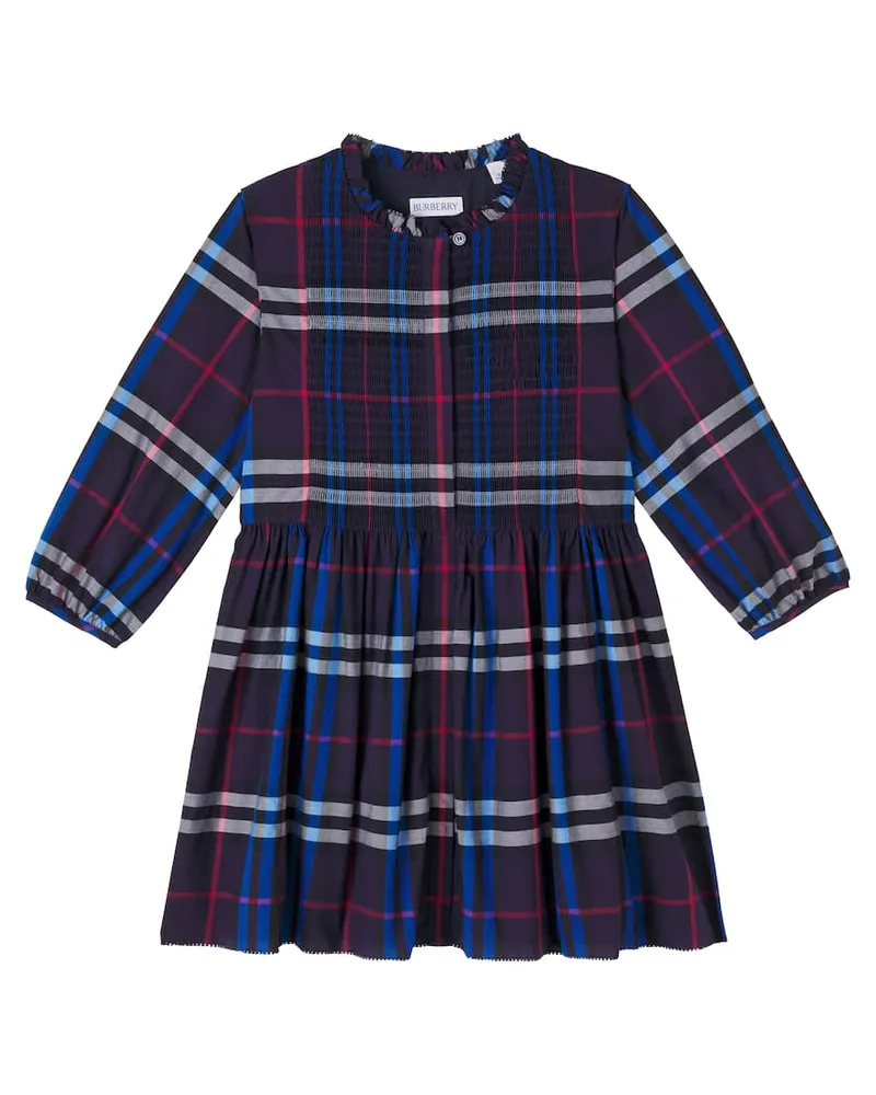 Burberry Kleid Burberry Check aus Baumwolle Blau