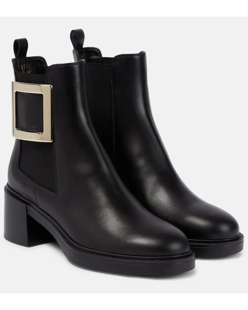 Roger Vivier Chelsea Boots Viv' Ranger aus Leder Schwarz