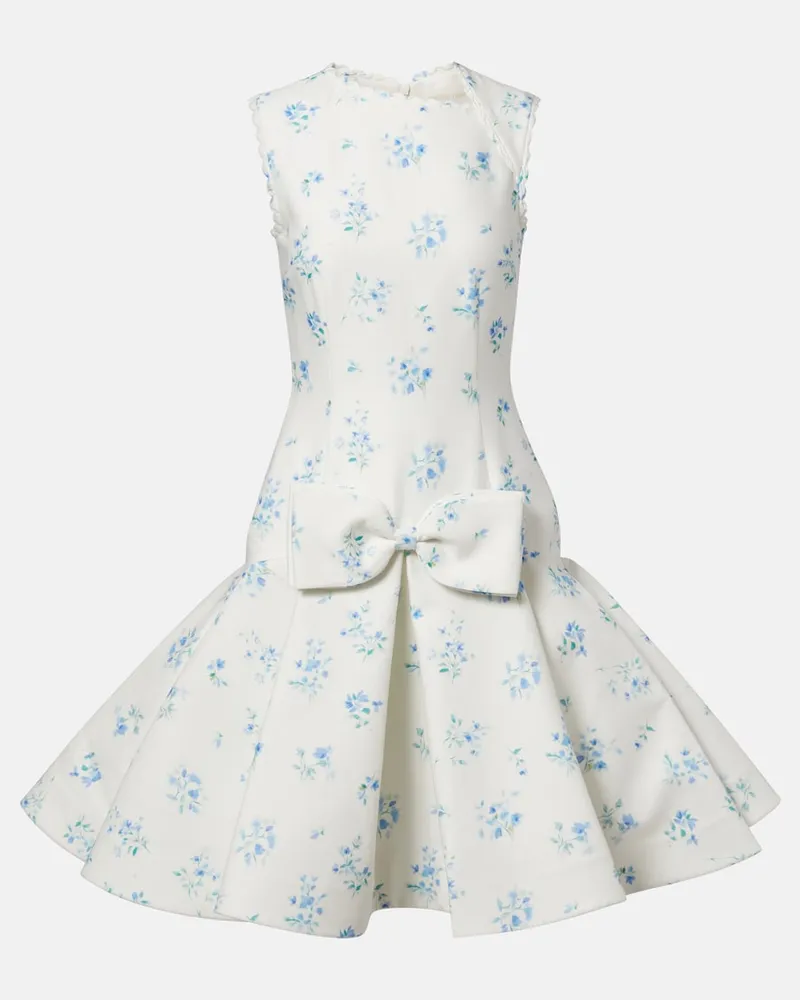 SHUSHU/TONG Minikleid aus Baumwolle und Seide Weiß