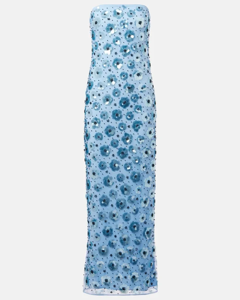 ROTATE Birger Christensen Verzierte Robe Blau