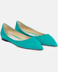 Jimmy Choo Ballerinas Love aus Veloursleder Grau