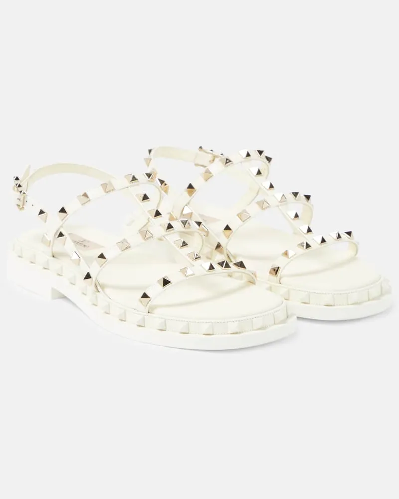 Valentino Garavani Sandalen Rockstud aus Leder Weiß