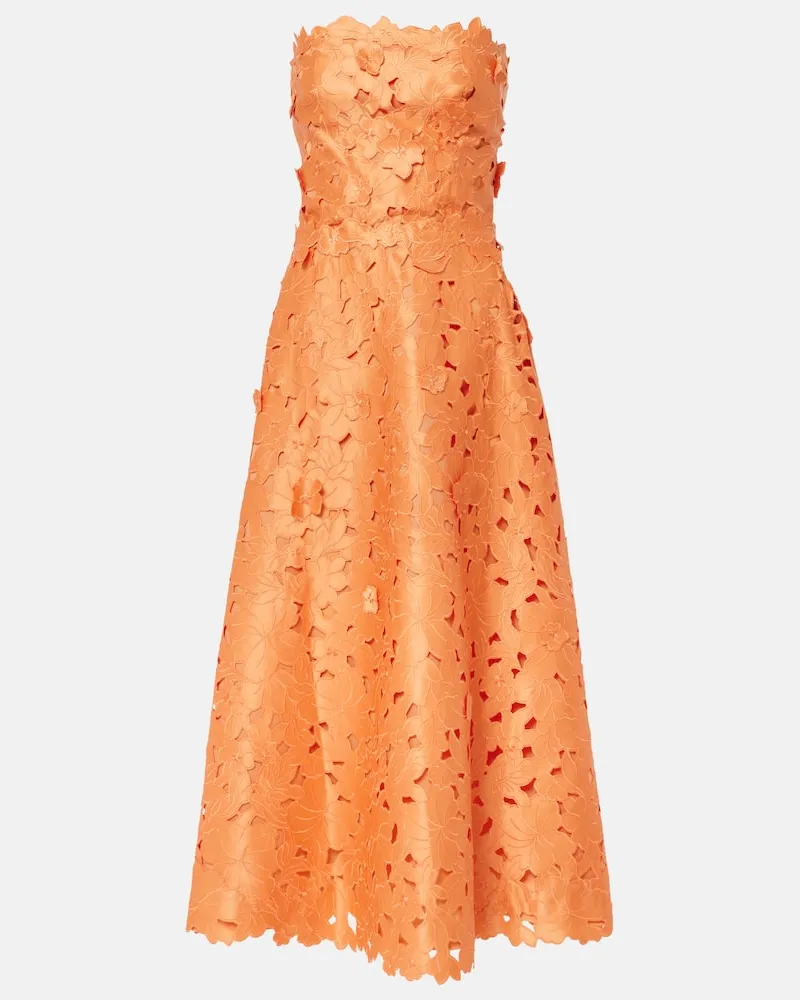 COSTARELLOS Bustier-Kleid Lorina aus Spitze Orange