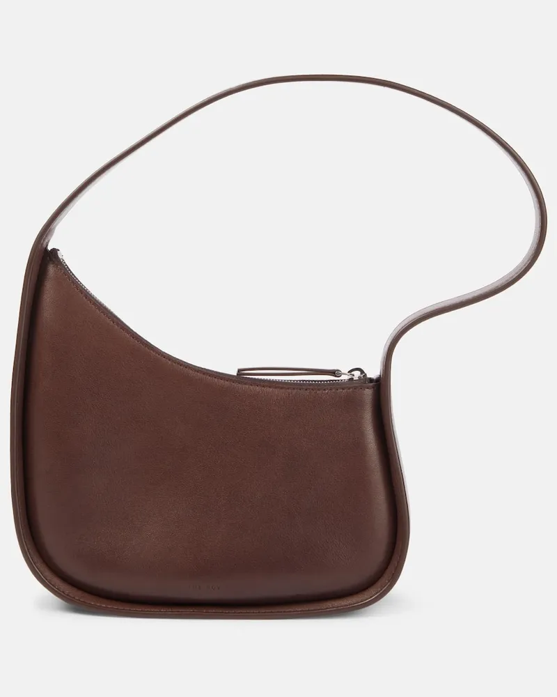 The Row Schultertasche Half Moon aus Leder Braun