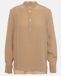 Stella McCartney Bluse Iconic aus Seide Beige