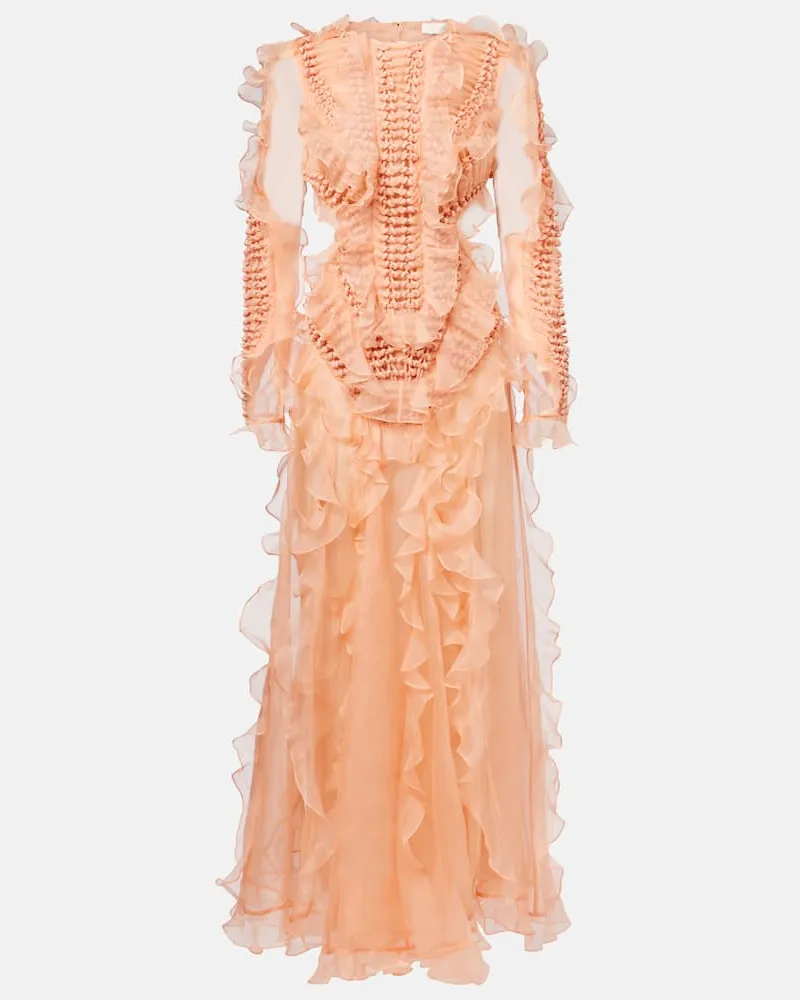 Zimmermann Maxikleid Balance aus Seidenorganza Orange