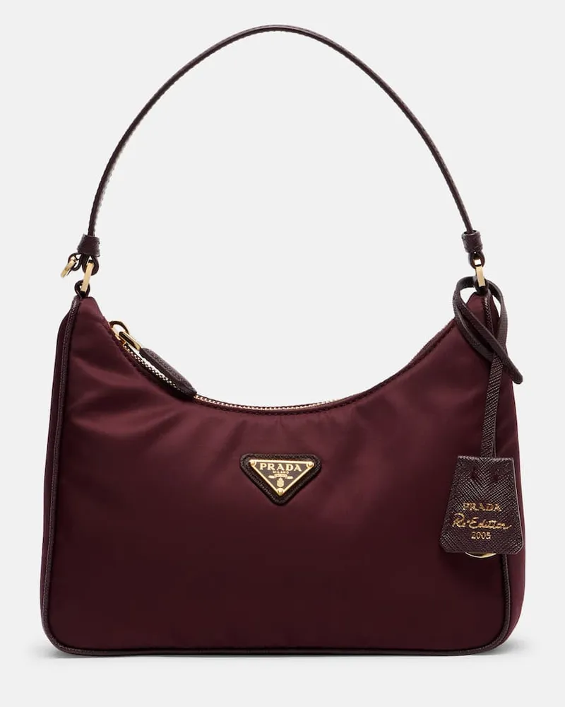 Prada Schultertasche Prada Re-Edition 2005 Mini Burgunderrot